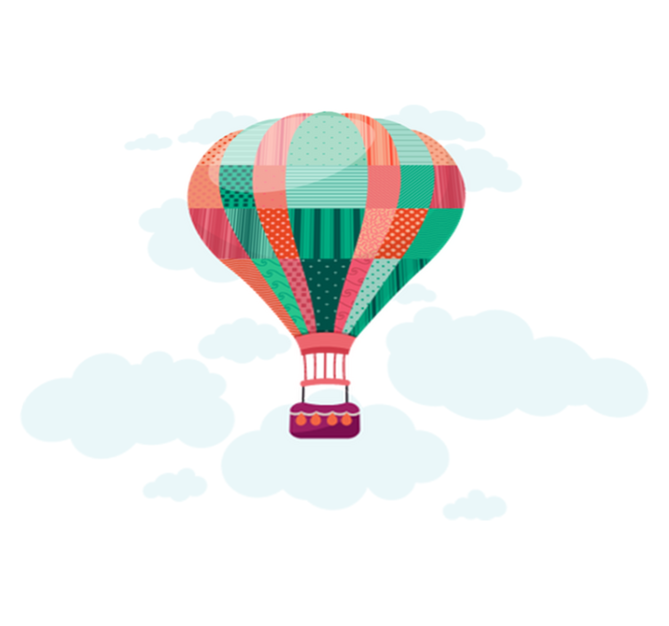 Tapis vinyle pour enfants patchwork montgolfière - TenStickers