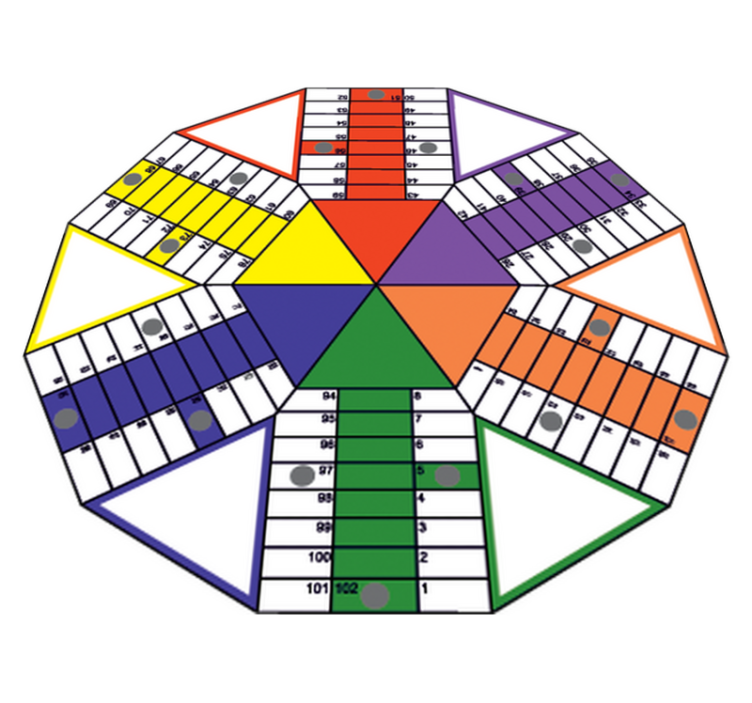 Tapis vinyle pour enfants motif géométrique parchis - TenStickers