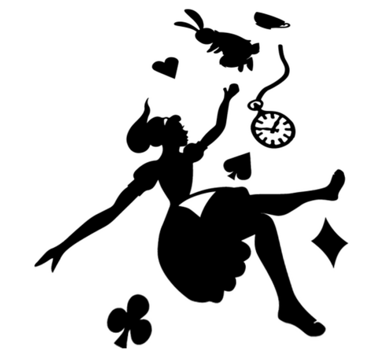 Tapis vinyle pour enfants alicia et le lapin blanc - TenStickers