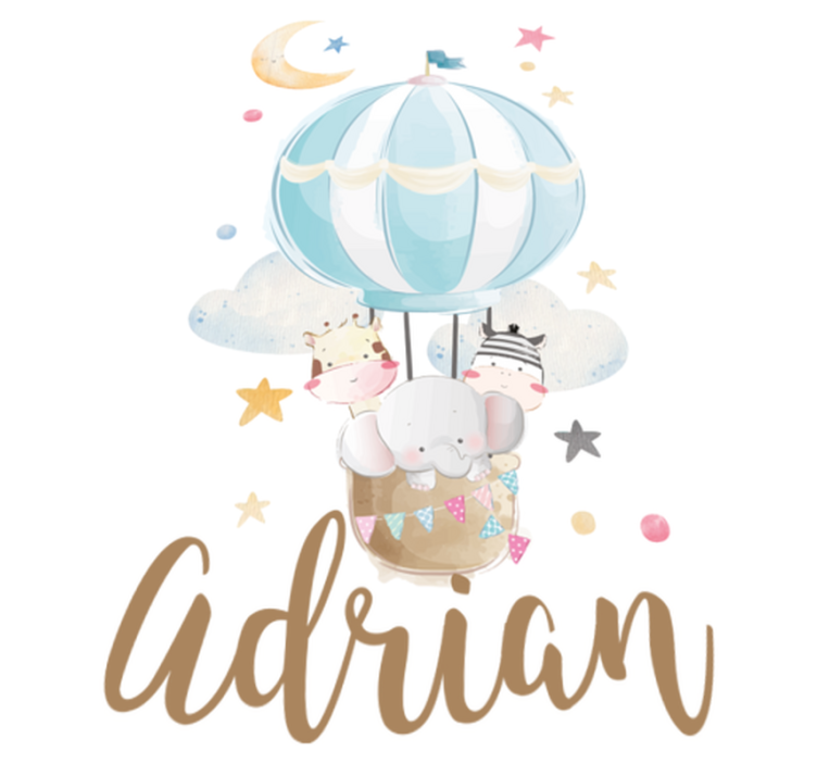 Tapis vinyle pour enfants trois animaux sur des ballons - TenStickers