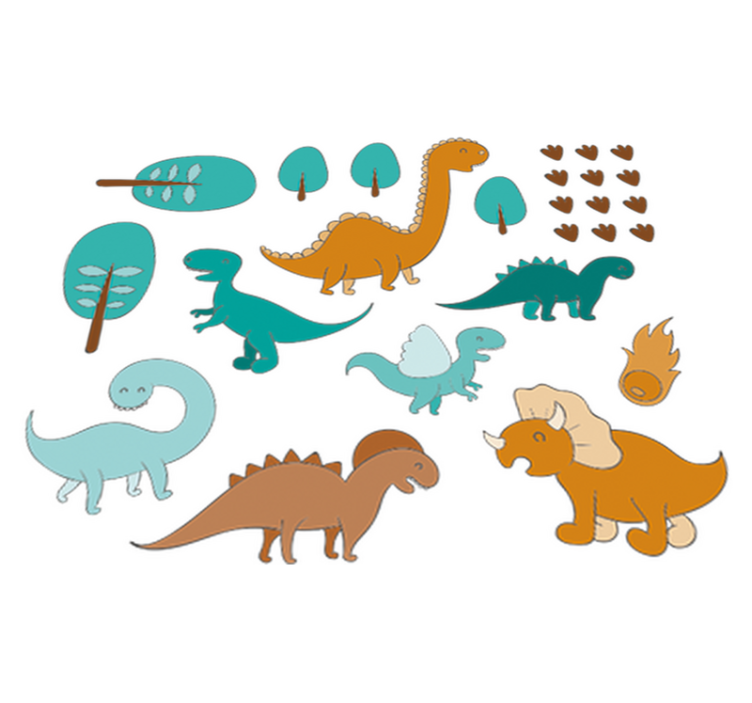 Tapis vinyle pour enfants paysage jurassique - TenStickers