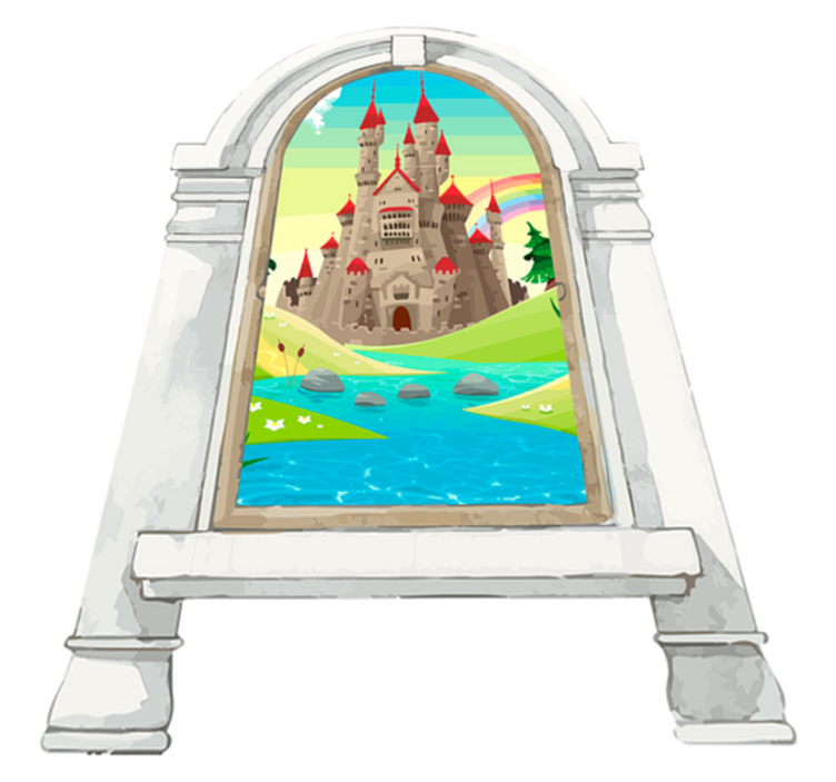 Tapis vinyle pour enfants paysage de conte - TenStickers
