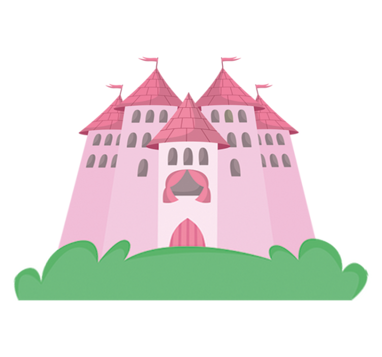 Tapis vinyle pour enfants château rose - TenStickers
