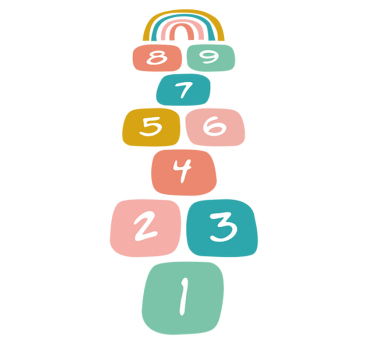 Tapis vinyle pour enfants marelle arc-en-ciel - TenStickers