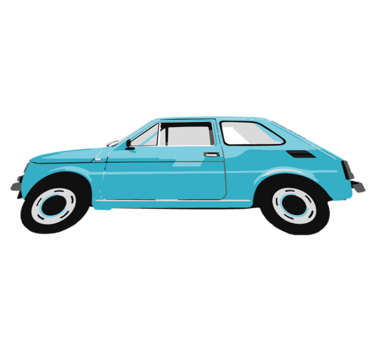 Tapis vinyle pour enfants voiture vintage bleue - TenStickers