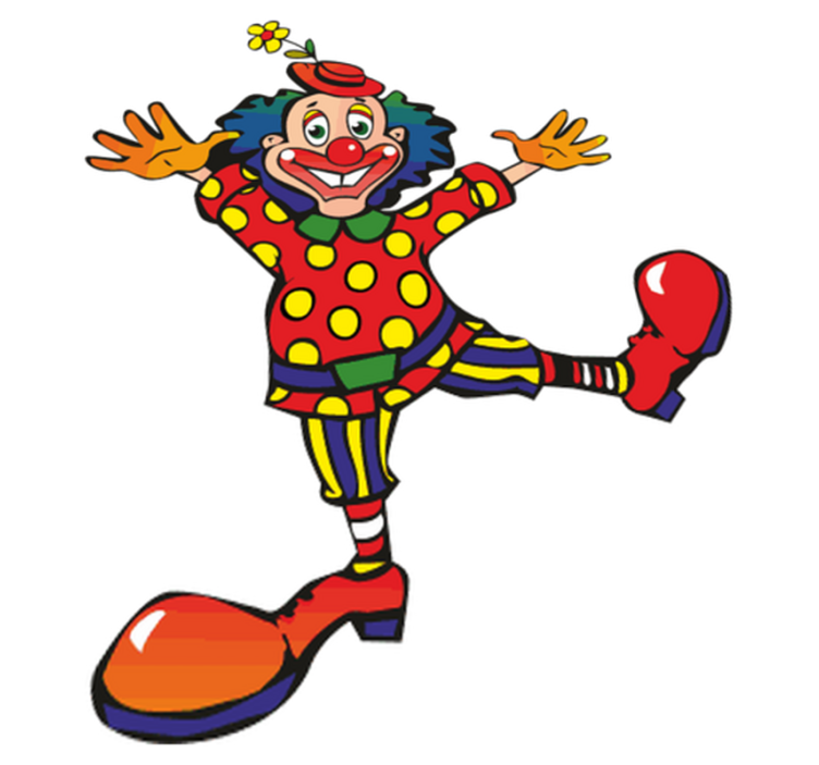 Tapis vinyle pour enfants clown coloré dansant - TenStickers