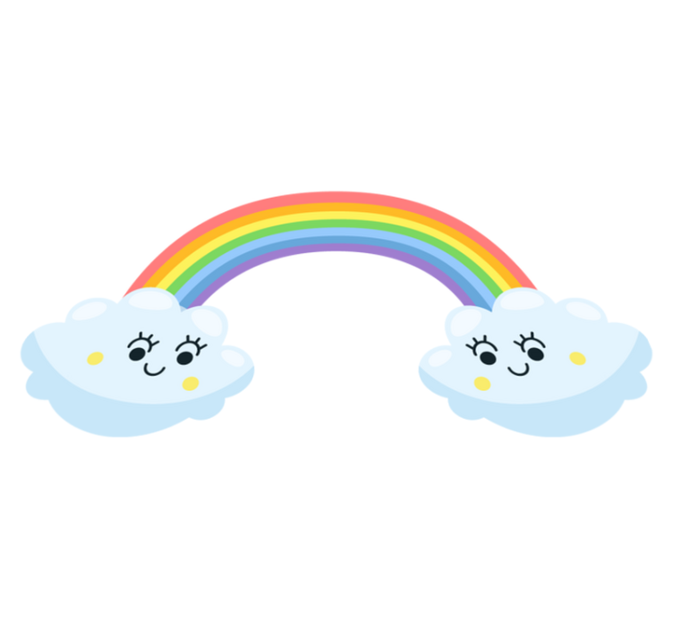 Tapis vinyle pour enfants nuages mignons arc-en-ciel - TenStickers