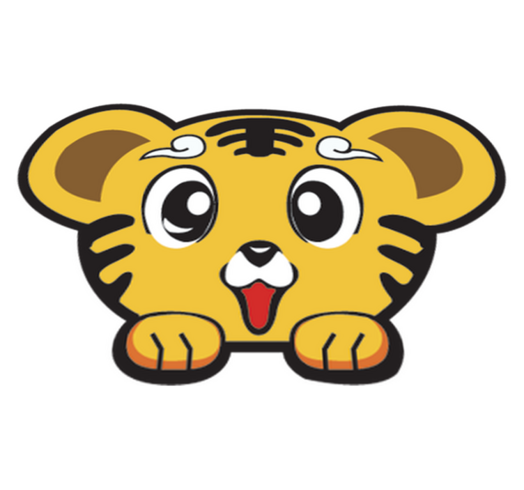 Tapis vinyle pour enfants tigre heureux bébé - TenStickers