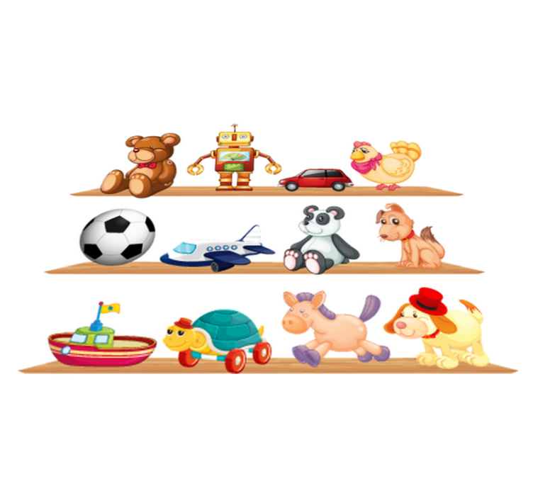 Tapis vinyle pour enfants étagères avec jouets - TenStickers