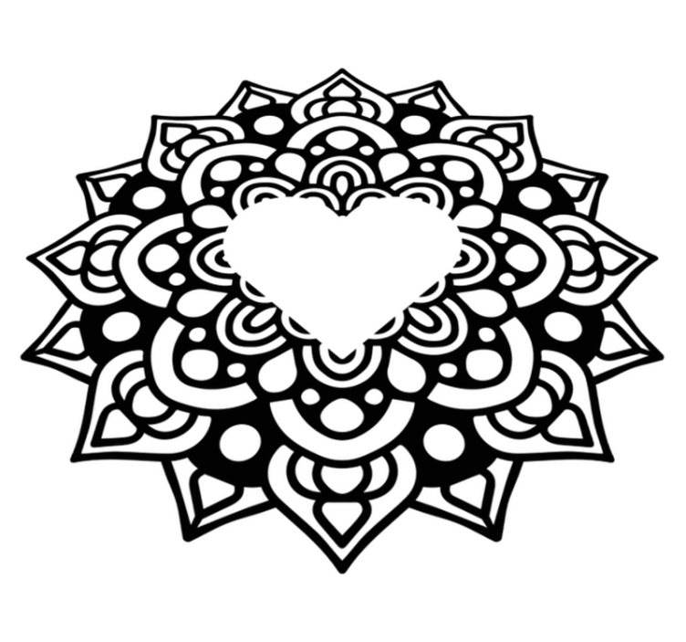 Tapis vinyle chambre mandala avec cadre en cœur - TenStickers