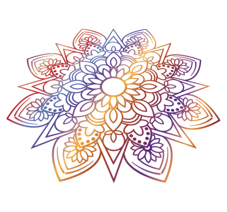 Tapis vinyle chambre mandala flamboyant vif - TenStickers