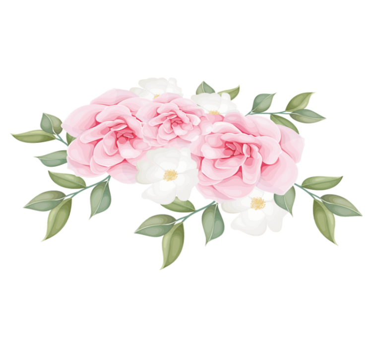 Tapis vinyle chambre fleurs élégantes roses - TenStickers