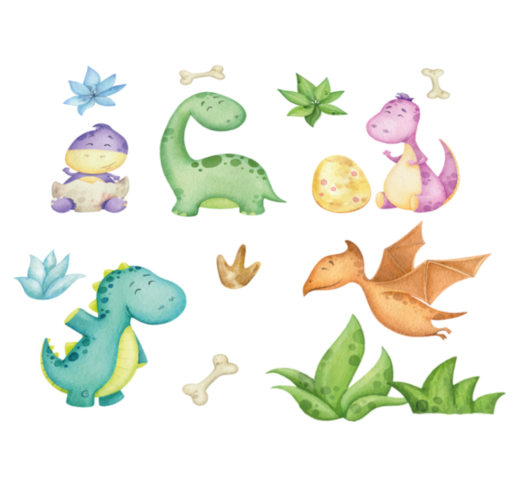 Tapis vinyle chambre dinosaure nordique dessiné - TenStickers