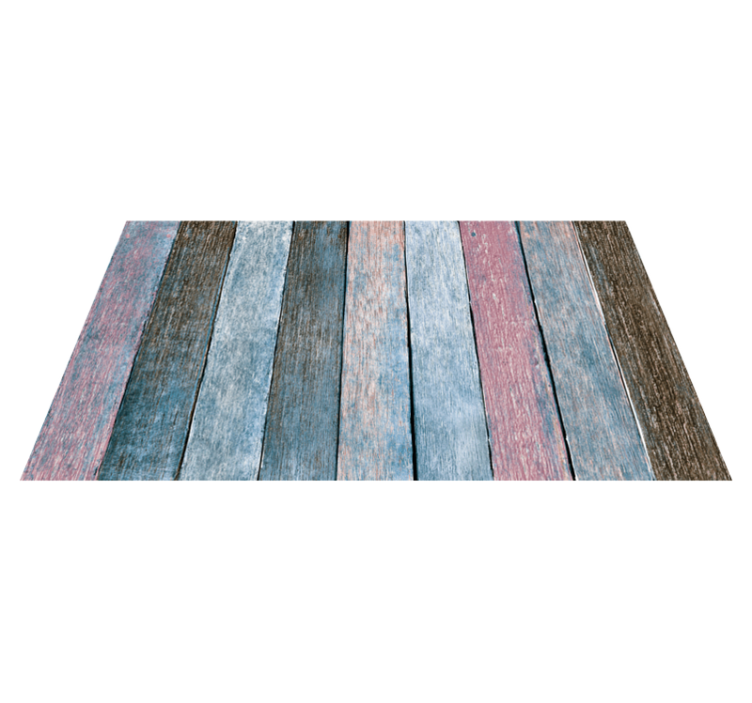 Tapis vinyle chambre lames en bois colorées rustiques - TenStickers