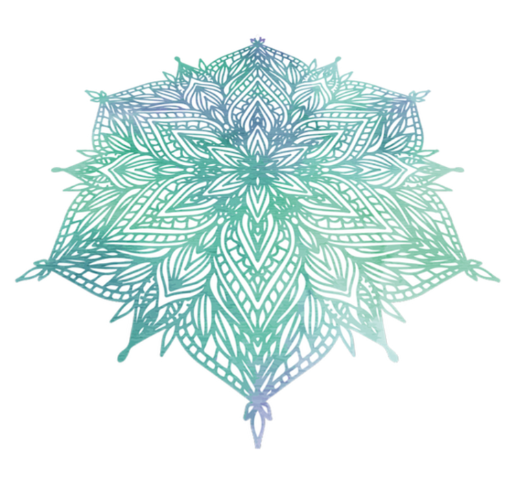 Tapis vinyle chambre mandala turquoise - TenStickers