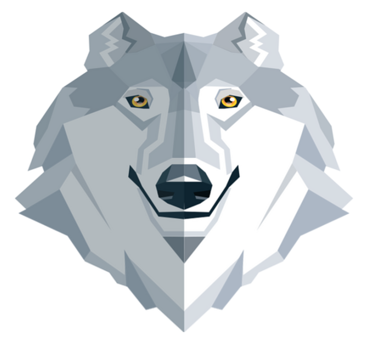 Tapis vinyle chambre motif loup abstrait - TenStickers