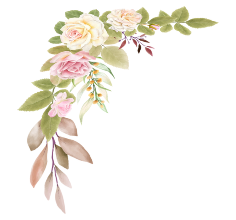 Tapis vinyle chambre roses blanches et roses - TenStickers