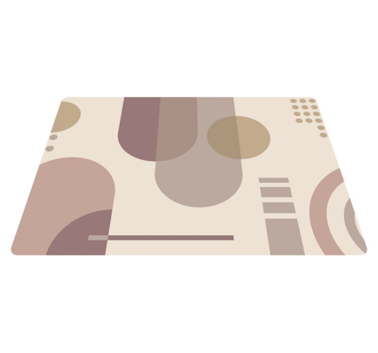 Tapis vinyle chambre art moderne géométrique marron - TenStickers