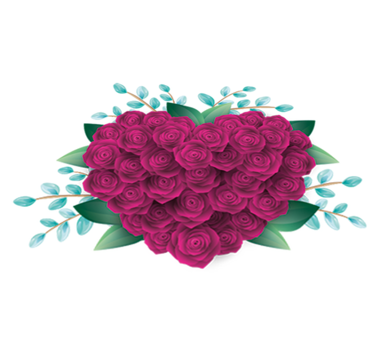 Tapis vinyle chambre couronne de cœur avec roses - TenStickers