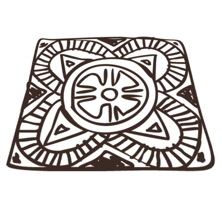 Tapis vinyle chambre carreaux floraux ethniques - TenStickers