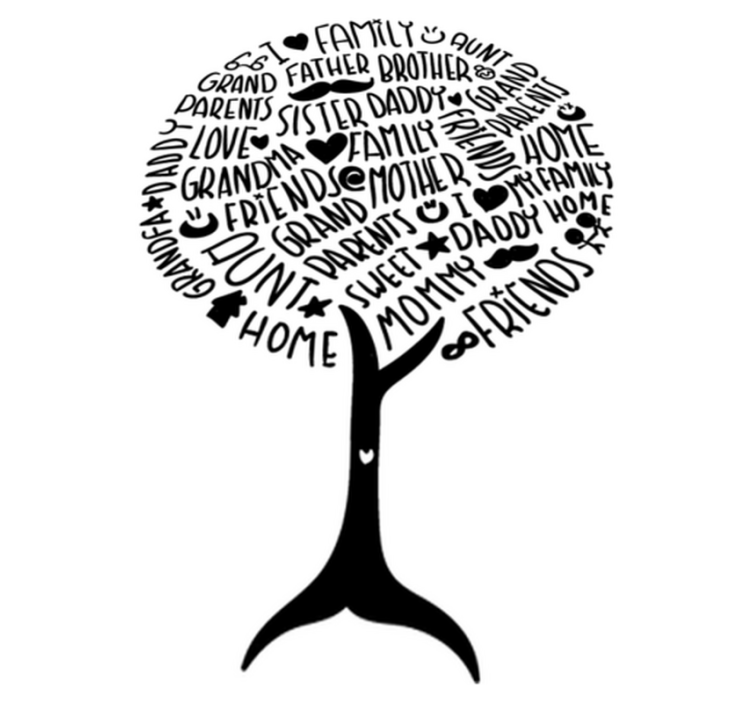 Tapis vinyle chambre termes familiaux - TenStickers