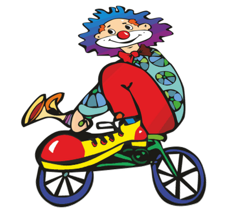Tapis vinyle pour enfants clown à vélo - TenStickers