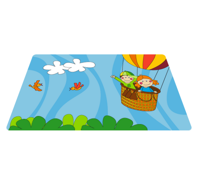 Tapis vinyle pour enfants montgolfière volante - TenStickers
