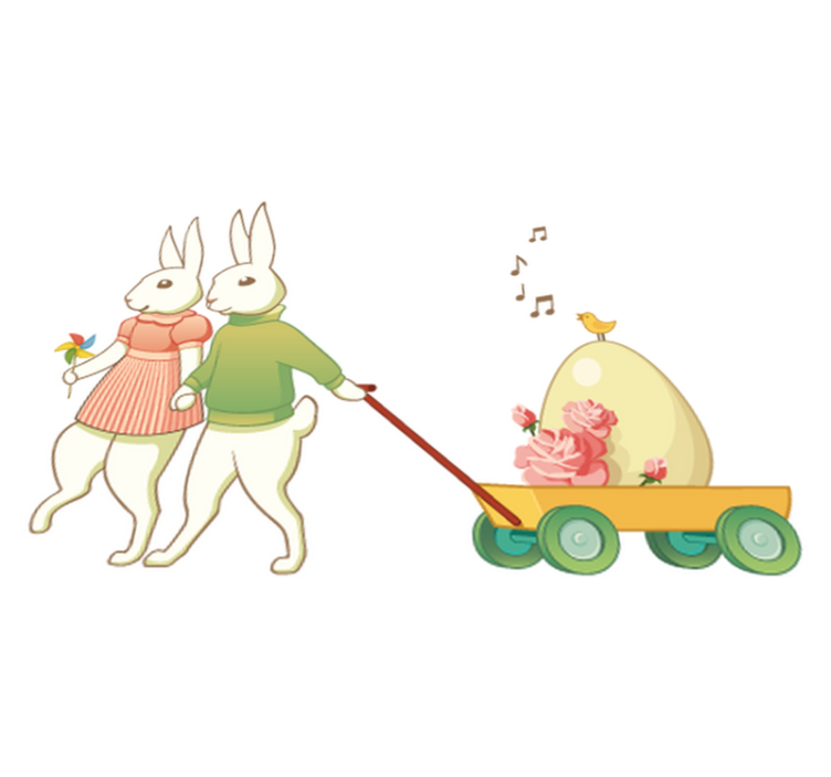 Tapis vinyle pour enfants lapins de pâques - TenStickers