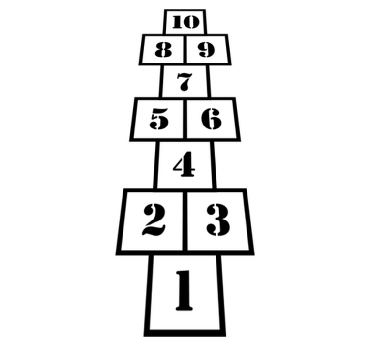 Tapis vinyle jeux moderne de marelle enfants - TenStickers