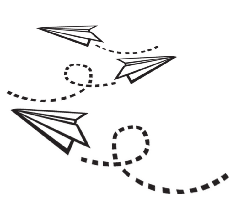 Tapis vinyle jeux avions en papier décoratifs - TenStickers