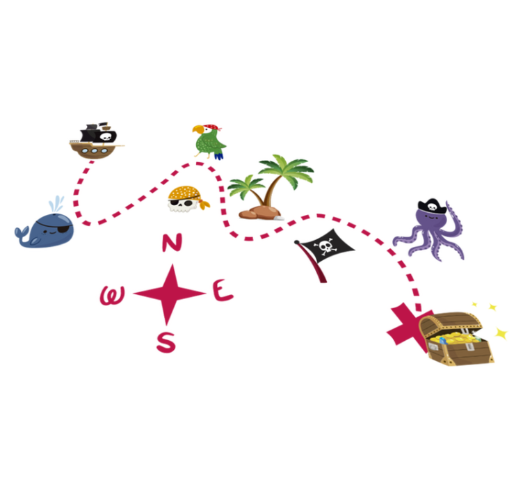 Tapis vinyle jeux carte au trésor - TenStickers