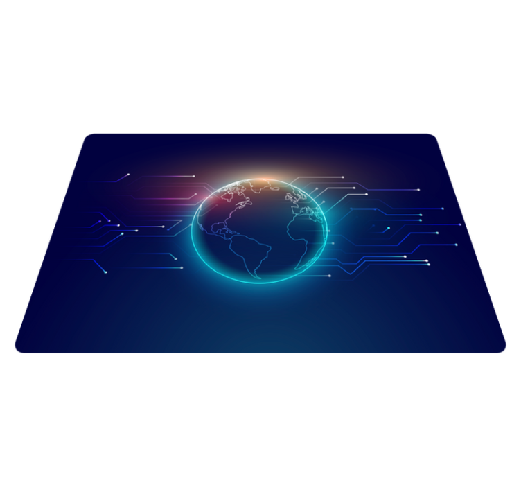 Tapis vinyle carte du monde géométrique télécom - TenStickers