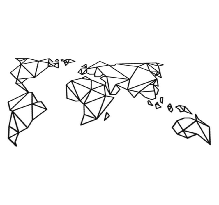 Tapis vinyle carte du monde origami décoratif - TenStickers