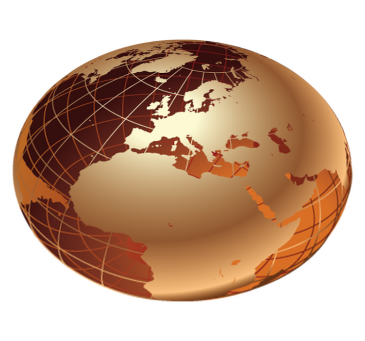 Tapis vinyle carte du monde dorée europe - TenStickers