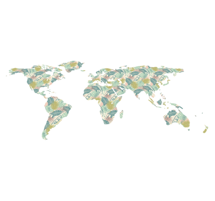 Tapis vinyle carte du monde mapamundi tropical - TenStickers