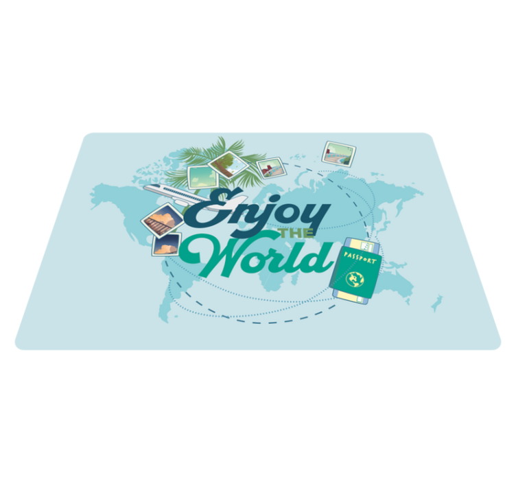 Tapis vinyle carte du monde profitez de la carte du monde - TenStickers