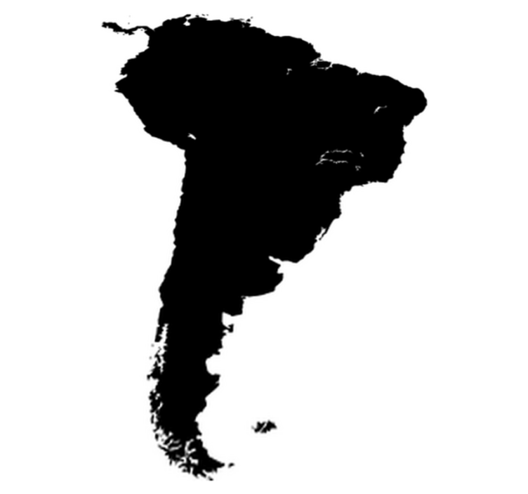 Tapis vinyle carte du monde silhouette amérique du sud - TenStickers