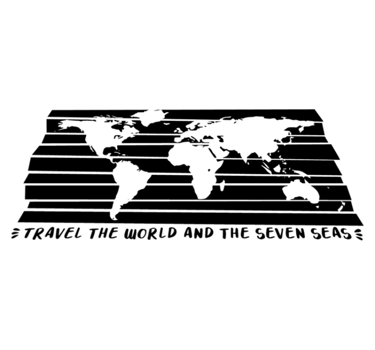 Tapis vinyle carte du monde pour voyager à travers le monde - TenStickers