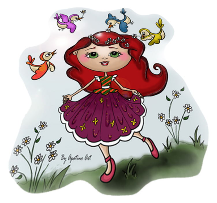 Tapis vinyle pour enfants fille dans la nature - TenStickers