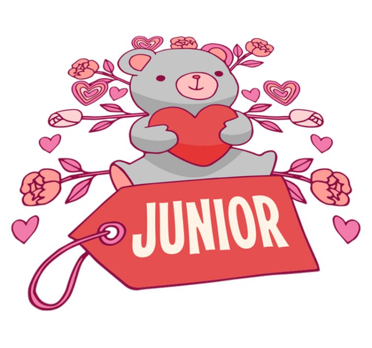 Tapis vinyle pour enfants ours cœur et nom - TenStickers