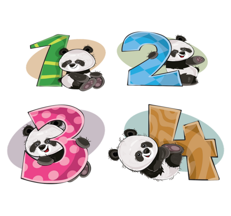 Tapis vinyle pour enfants 4 pandas - TenStickers
