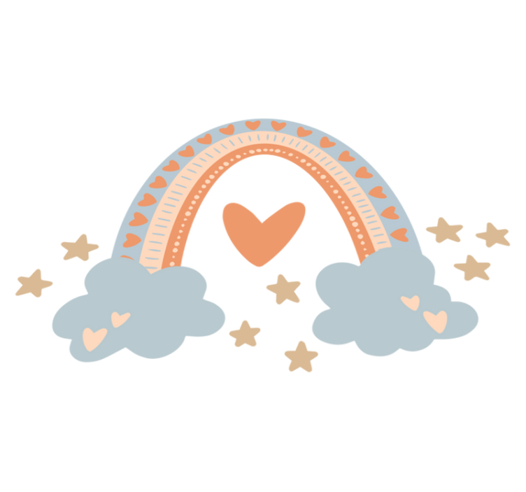 Tapis vinyle pour enfants couleurs pastel arc-en-ciel - TenStickers