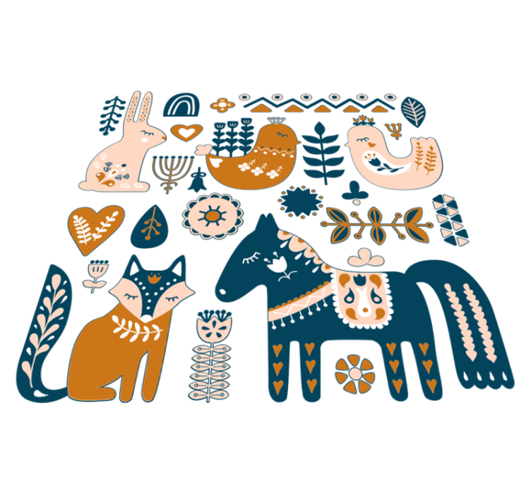 Tapis vinyle pour enfants animaux de la forêt nordique - TenStickers