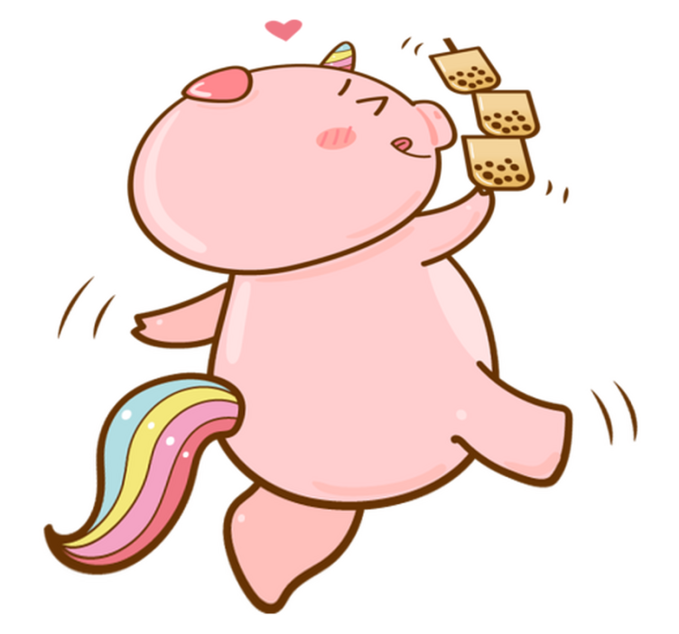 Tapis vinyle pour enfants cochon licorne cartoon - TenStickers