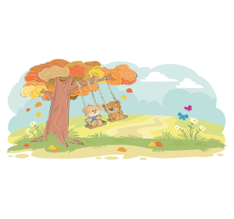 Tapis vinyle pour enfants oursons dans les bois - TenStickers
