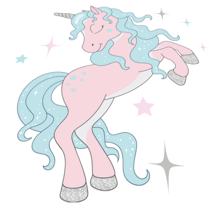 Tapis vinyle pour enfants motif licornes scintillantes - TenStickers