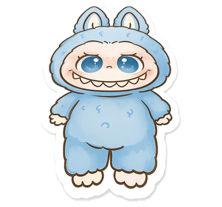 Tapis vinyle pour enfants poupée monstre bleue - TenStickers