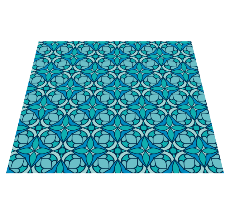 Tapis vinyle salle de bain papier peint bleu - TenStickers