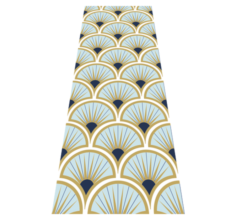 Tapis vinyle salle de bain nuances de bleu art déco - TenStickers