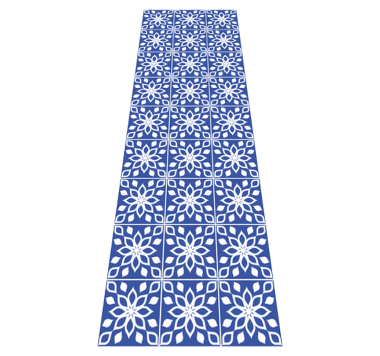Tapis vinyle salle de bain motif carreaux bleus du sud - TenStickers
